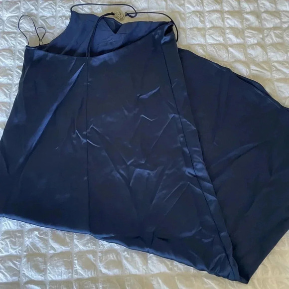 Zara blue back jewel strap satin midi dress - Picture 11 of 11